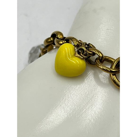 Juicy Couture Authentic Guitar Megaphone Heart Crystal Y2K Charm Bracelet - Picture 2 of 14